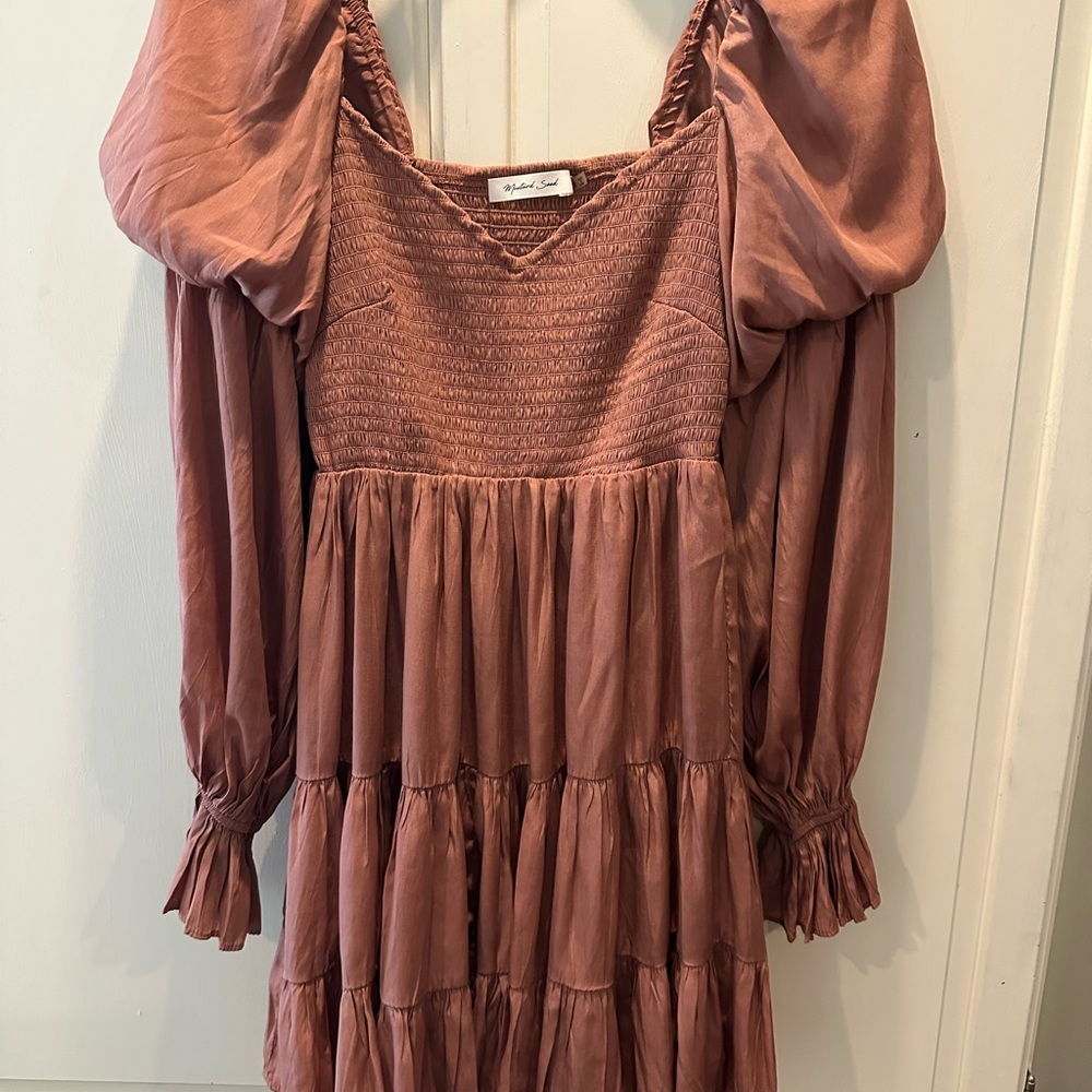 Boutique Terracotta Smocked Dress